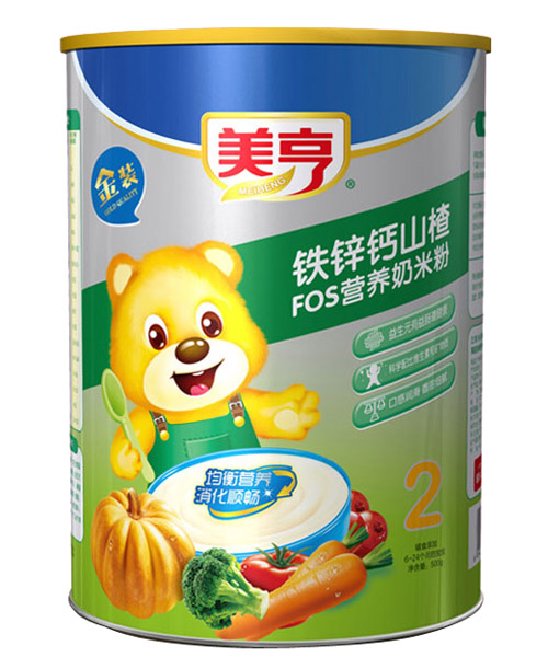 美亨紙聽裝鐵鋅鈣山楂FOS營(yíng)養(yǎng)奶米粉2段