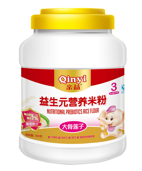 親益桶裝益生元大骨蓮子營養(yǎng)米粉3段