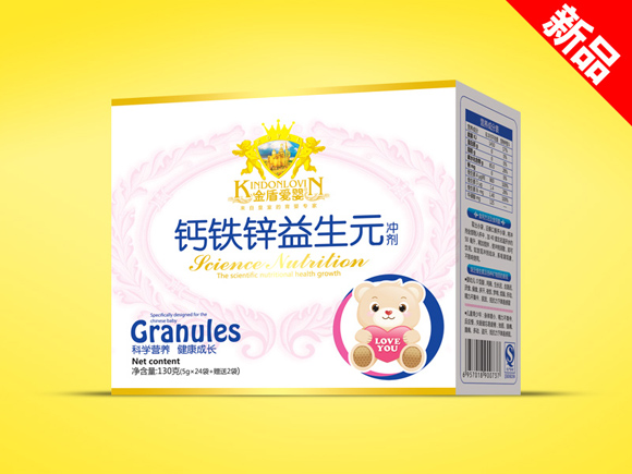 金盾愛嬰鈣鐵鋅益生元沖劑