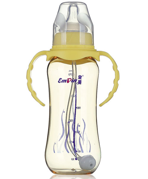 皇嬰PPSU標口圓弧自動奶瓶270m黃色