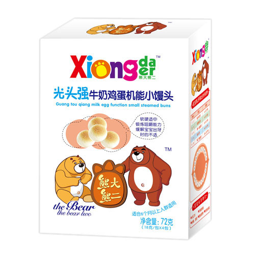 熊大熊二光頭強牛奶雞蛋機能小饅頭