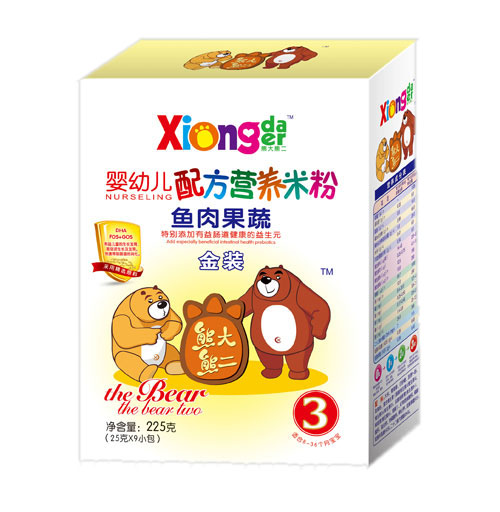 熊大熊二魚肉果蔬嬰幼兒營(yíng)養(yǎng)米粉