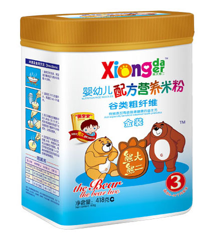 熊大熊二谷類(lèi)粗纖維嬰幼兒營(yíng)養(yǎng)米粉