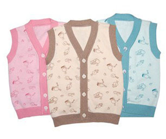 嬰比迪細針印花背心