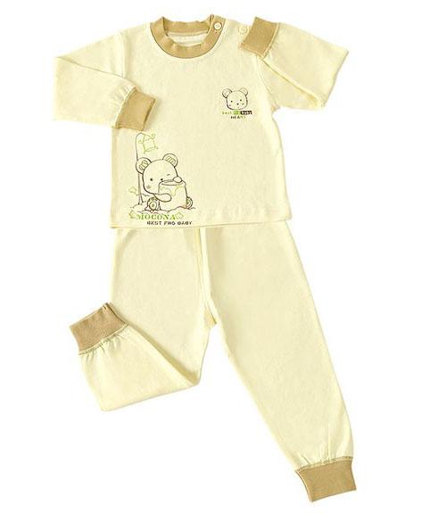 摩可拿黃色小熊圖案內(nèi)衣套裝