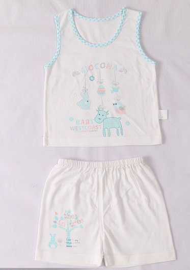 摩可拿新款寶寶無(wú)袖套裝