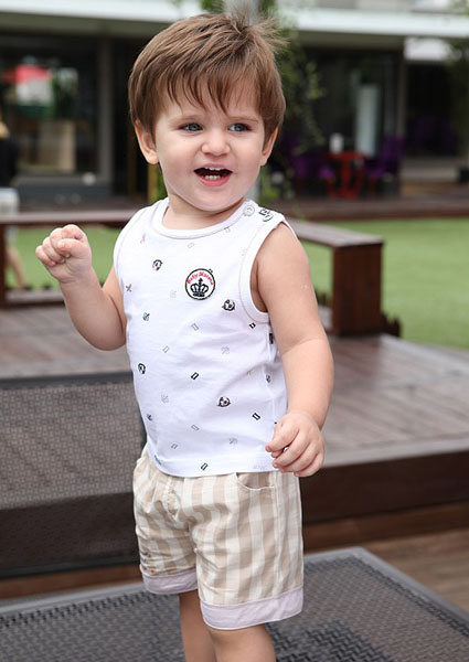 摩可拿男寶寶翻領(lǐng)套裝