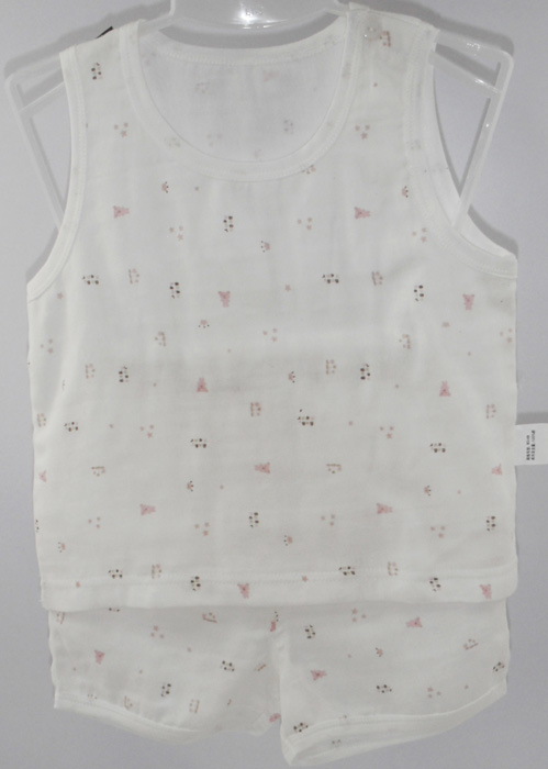 娃愛(ài)的蓓蓓無(wú)袖花紋內(nèi)衣套裝