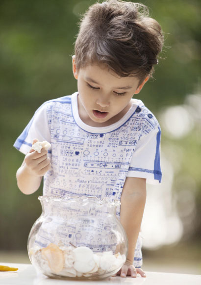 哇喔哇喔圓領印花時尚T恤