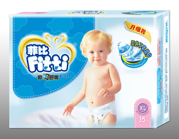 菲比秒吸舒爽嬰兒紙尿褲升級(jí)裝XL35片