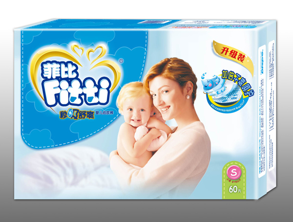 菲比秒吸舒爽嬰兒紙尿褲升級(jí)裝S60片