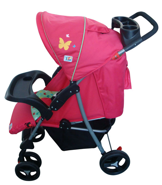 凱貝兒玫紅色全自動(dòng)推車(chē)