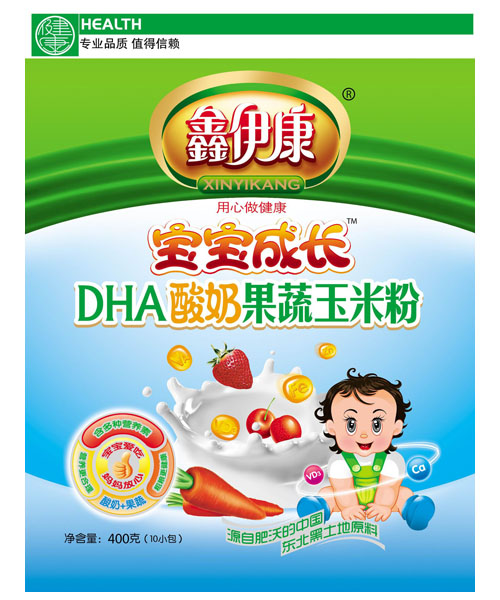 鑫伊康寶寶成長(zhǎng)DHA酸奶果蔬玉米粉
