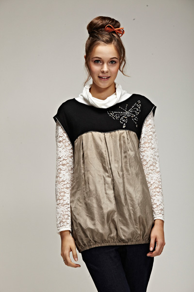 添茜棕色短袖孕婦服