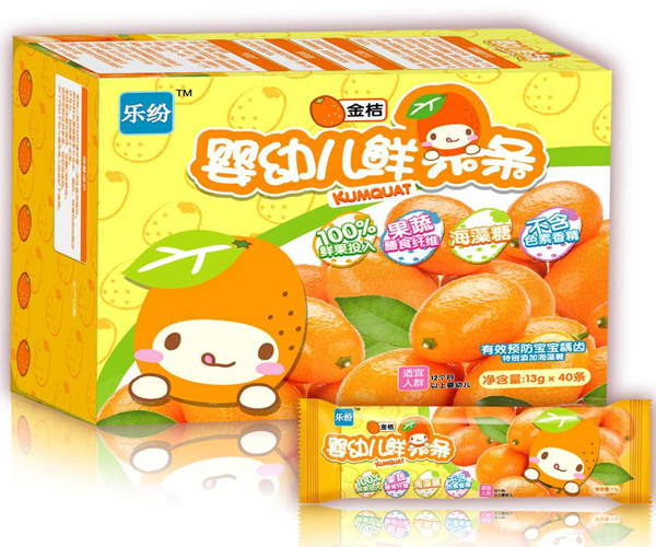 樂(lè)紛嬰幼兒鮮果條金桔味