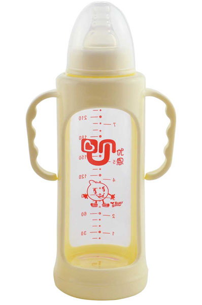 優(yōu)恩標口防摔防爆玻璃奶瓶240ml