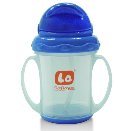 樂(lè)樂(lè)寶貝帶炳吸管嬰兒學(xué)飲杯