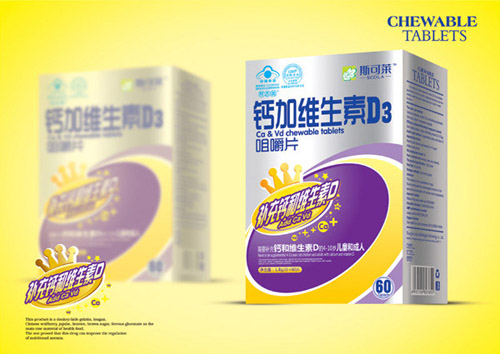 斯可萊鈣加維生素D3咀嚼片