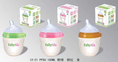 Babykin(貝沁)PPSU超寬口奶瓶180ML粉色L
