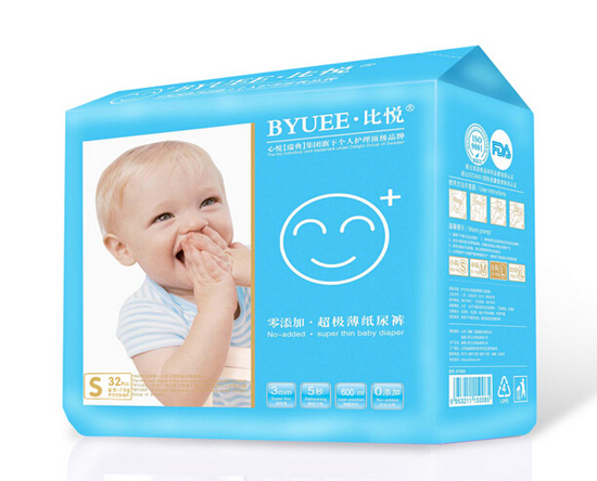 比悅超級(jí)薄紙尿褲S碼32片