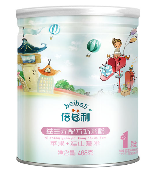 倍芭利蘋(píng)果+淮山薏米益生元配方奶米粉罐裝