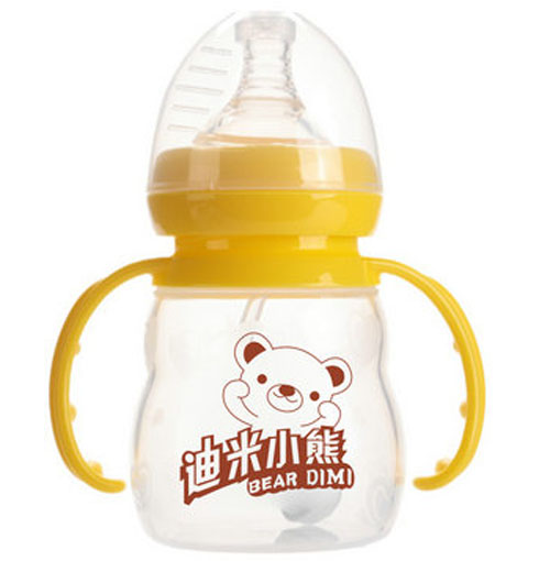 迪米小熊寬口有柄自動硅膠奶瓶180ml