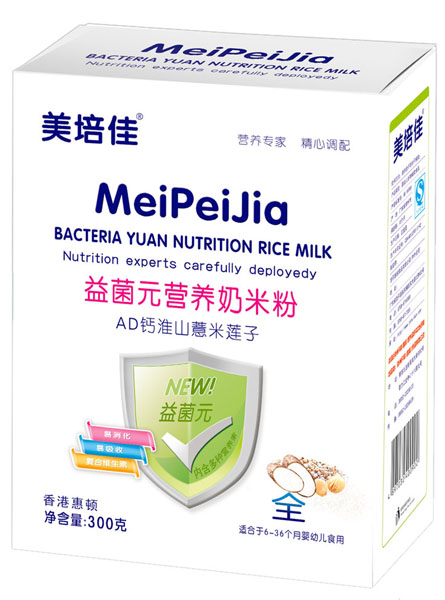 美培佳AD鈣淮山薏米蓮子益菌元營養(yǎng)奶米粉盒裝