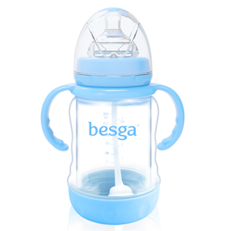 貝仕嘉玻璃內(nèi)膽防爆奶瓶(配手柄)120ML