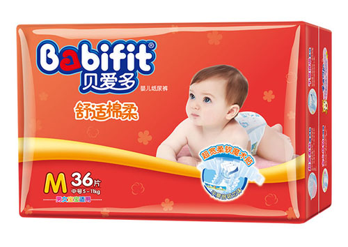 貝愛多舒適棉柔紙尿褲M碼36片大包裝