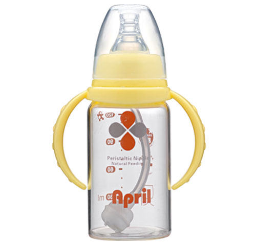 愛(ài)普麗鉑金標(biāo)口玻璃奶瓶120ml黃色