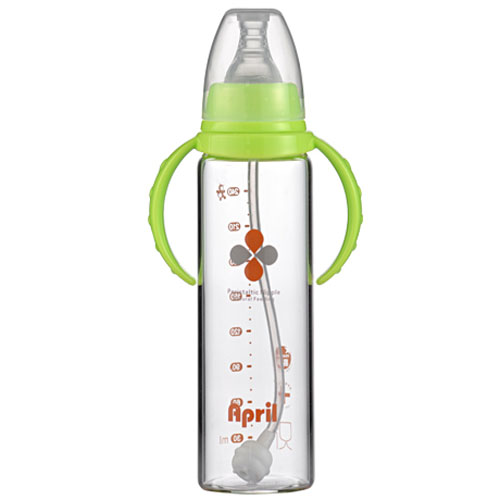 愛普麗鉑金標(biāo)口玻璃奶瓶240ml綠色