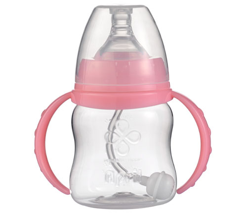愛(ài)普麗寬口弧形PP奶瓶120ml粉色