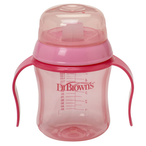 布朗博士6安士軟吸嘴學飲杯粉色