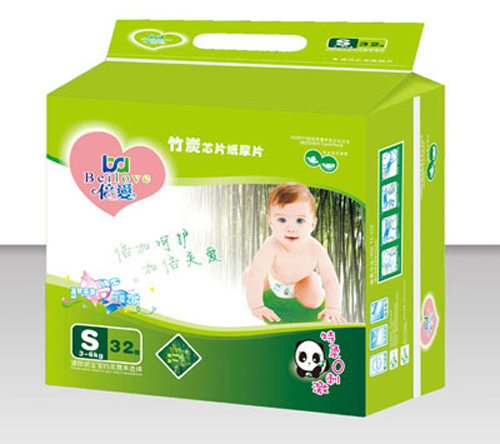 倍愛(ài)特柔超薄竹炭芯片紙尿片S碼