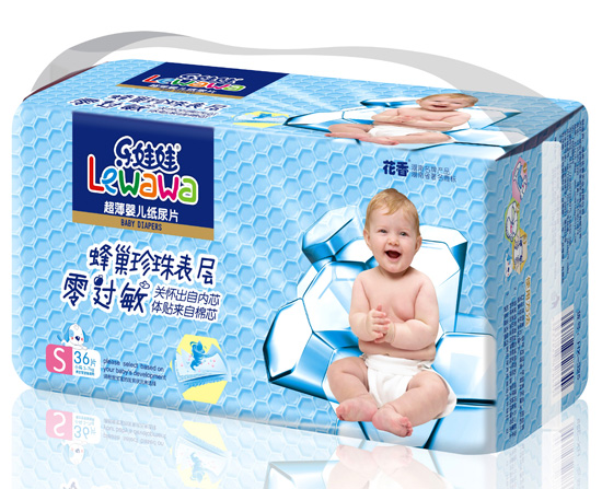 樂娃娃蜂巢珍珠表層超薄嬰兒紙尿片S碼