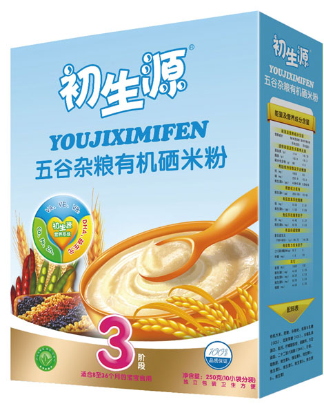 初生源五谷雜糧有機硒米粉3段