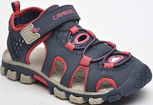 駱駝兒童框子鞋帶有紅色