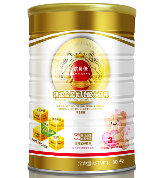 培貝佳超級金裝較大嬰兒配方奶粉2段800克