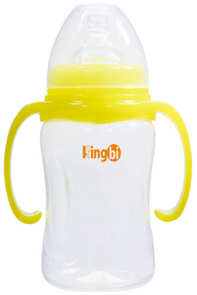 健貝黃色寬口嬰兒PP奶瓶240ml