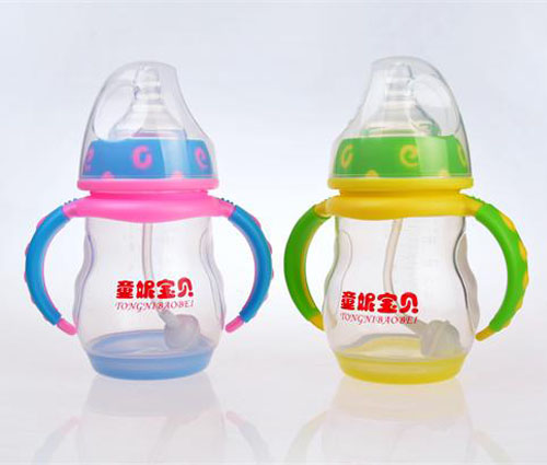 童妮寶貝帶手柄自動(dòng)吸管PP奶瓶