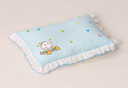 KUNKUN純棉造型嬰兒用枕頭淺藍(lán)色