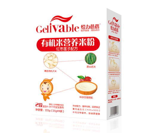 給力蓓蓓紅棗蓮子配方有機米營養(yǎng)米粉