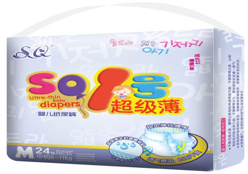 SQ1號(hào)超級(jí)薄嬰兒紙尿褲M碼24片