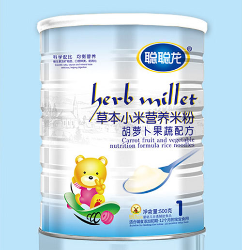 聰聰龍胡蘿卜果蔬配方草本小米米粉1段聽裝