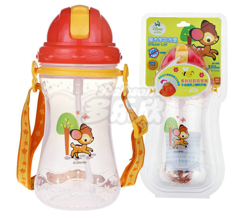 迪士尼寶寶魔術(shù)滑蓋吸管學(xué)飲水壺小鹿斑比