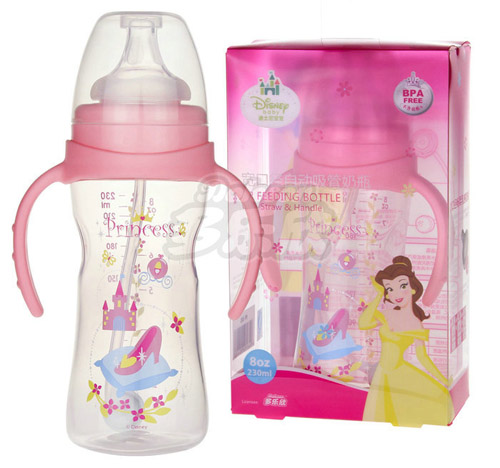 迪士尼寶寶寬口徑手柄自動吸管奶瓶(大號)230ml