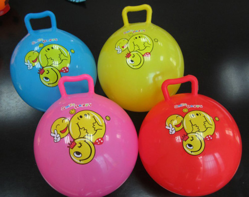 哈哈球10寸手柄球充氣玩具