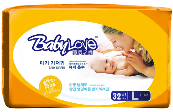 寶貝之戀超吸蘆薈藍(lán)芯紙尿片L碼32片