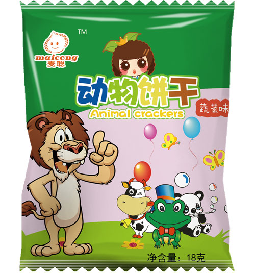 麥聰動(dòng)物餅干蔬菜味袋裝18g