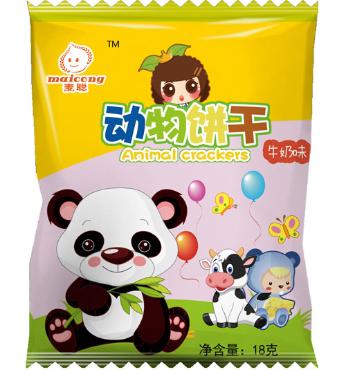 麥聰動物餅干牛奶味18克